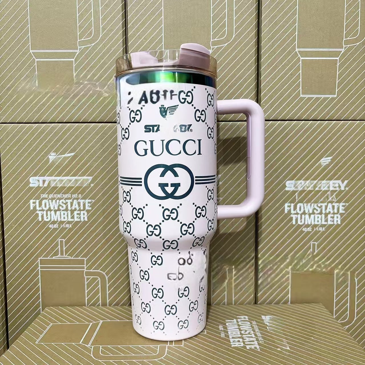 Desinger 40oz Laser Engraved Stainless Steel Vacuum Insulated Straw Tumbler