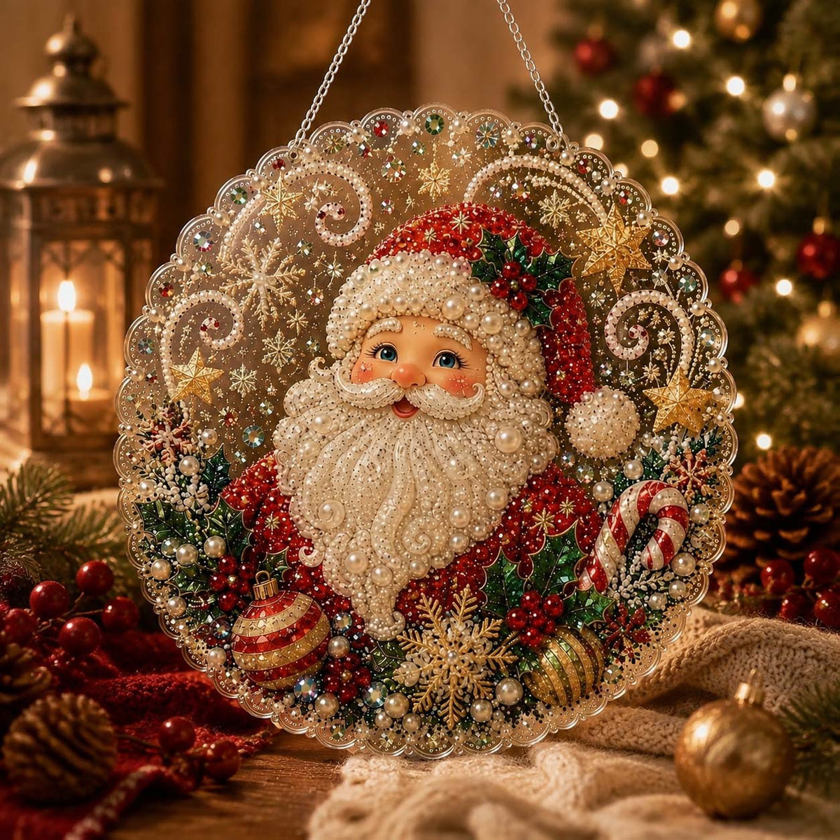 5D DIY Pearl & Diamond Art Kit – Customizable Acrylic Mosaic Art (Christmas & Halloween Themes)