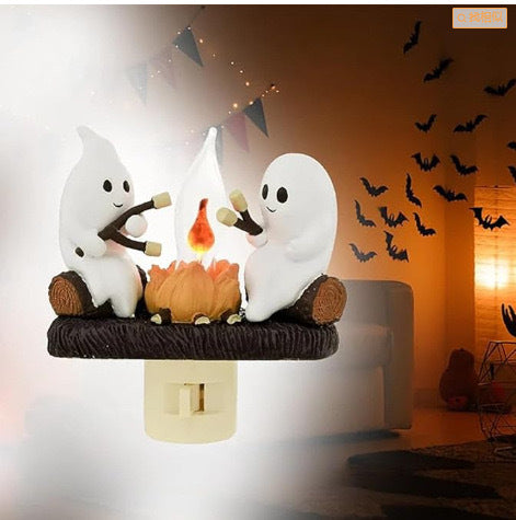Ghost Campfire Flickering Nightlight / Plug-in Nightlight Ornament