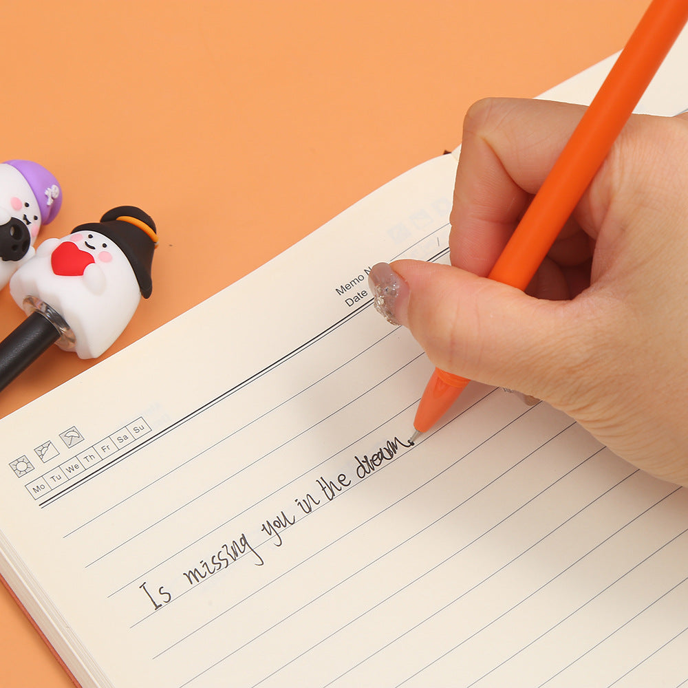 Halloween Pumpkin Cartoon Gel Pen – Korean-Style Silicone "Shaker" Pen