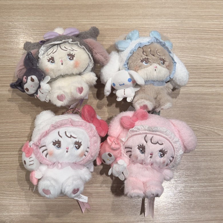 Kuromi & My Melody Crossover: Kuromi Dressed as Cinnamoroll Plush Bag Charm/Keychain