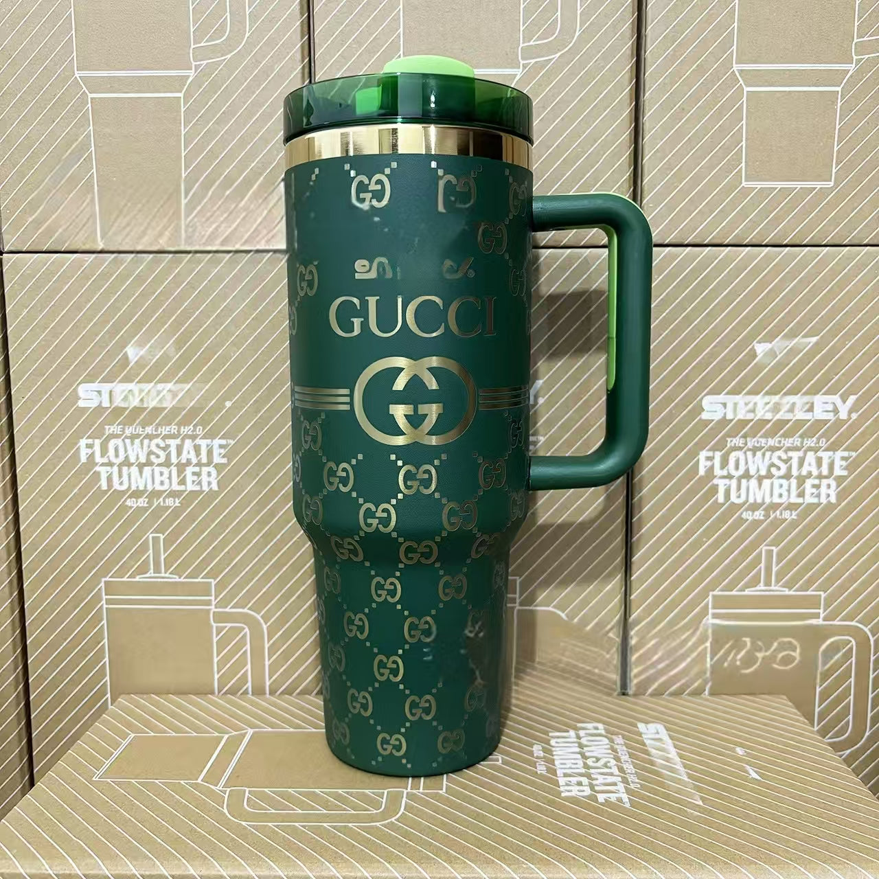 Desinger 40oz Laser Engraved Stainless Steel Vacuum Insulated Straw Tumbler