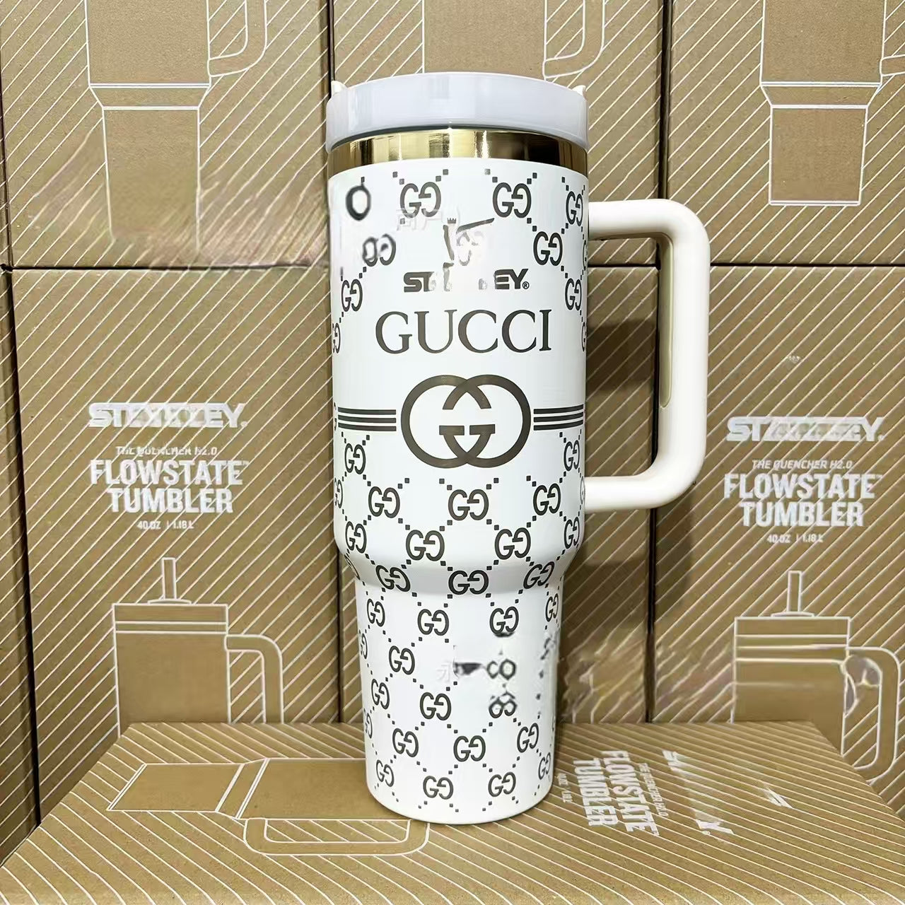 Desinger 40oz Laser Engraved Stainless Steel Vacuum Insulated Straw Tumbler