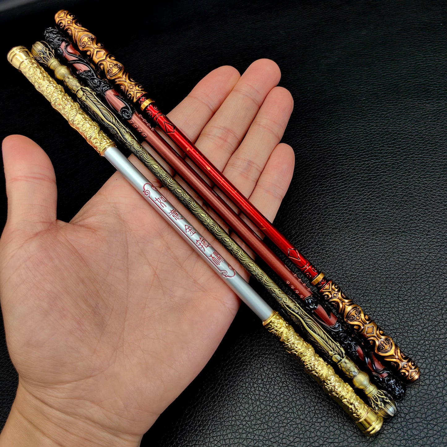 Craftmanship Sun Wukong Ruyi Jingu Bang Golden Cudgel Mini Wukong Staff Sun WuKong Weapon Miniature Four Versions Replica 22CM/8.7"